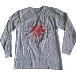 Red Hot Chili Peppers Graphic T-Shirt Long Sleeve Funk Rock White Mens Sz M NWOT